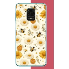 Aksesuarist Redmi Note 9 Pro-9s Uyumlu Arılı Sarı Çiçek.jpeg Baskılı Silikon Kılıf