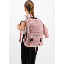 Baginn Ventis Unisex Kalemlikli Okul Çantası Lise Ortaokul 2'li Set Sırt Çantası 43*30 cm Çok Cepli Vnt7-A