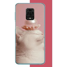 Aksesuarist Redmi Note 9 Pro-9s Uyumlu Incili Kedi Baskılı Silikon Kılıf