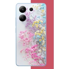 Aksesuarist Redmi Note 13 4g Uyumlu Renkli Çiçek Baskılı Silikon Kılıf