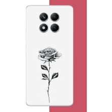 Aksesuarist Redmi Note 14 Pro 5g Uyumlu Siyah Gül Baskılı Silikon Kılıf