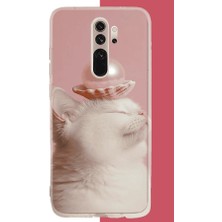 Aksesuarist Redmi Note 8 Pro Uyumlu Incili Kedi Baskılı Silikon Kılıf