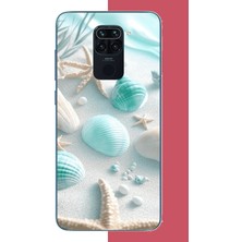 Aksesuarist Redmi Note 9 Uyumlu Turkuaz Deniz Kabuğu Baskılı Silikon Kılıf