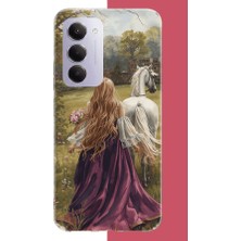 Aksesuarist Redmi 15 4g Uyumlu Mor Elbiseli Kadın Baskılı Silikon Kılıf
