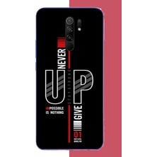 Aksesuarist Redmi 9 Uyumlu Asla Pes Etme Baskılı Silikon Kılıf