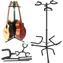 Die Grup GS30 Kilitli Üst Kalite Profesyonel 3'lü (Üçlü) Çoklu Gitar Standı, Klasik Akustik Elektro ve Bas Gitar Sehpası