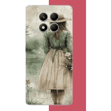 Aksesuarist Redmi Note 14 Pro Plus Uyumlu Göle Bakan Kadın Baskılı Silikon Kılıf