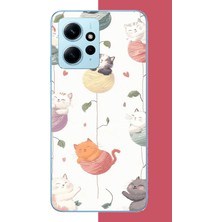 Aksesuarist Redmi Note 12 4g Uyumlu Yumaktaki Kediler Baskılı Silikon Kılıf