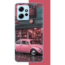 Aksesuarist Redmi Note 12 4g Uyumlu Pembe Vos Vos Baskılı Silikon Kılıf