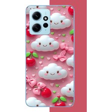 Aksesuarist Redmi Note 12 4g Uyumlu Mutlu Bulutlar Baskılı Silikon Kılıf