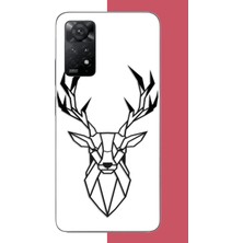 Aksesuarist Redmi Note 11E Uyumlu Üçgen Geyik Baskılı Silikon Kılıf