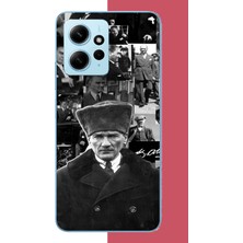 Aksesuarist Redmi Note 12 4g Uyumlu Atatürk Kolaj 2.jpeg Baskılı Silikon Kılıf