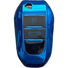 Die Grup Autohan Keys Peugeot 208, 308, 508, 2008, 3008, 5008, Rifter Için Akıllı Anahtar Koruma Kılıfı, Lacivert, Premium Kalite