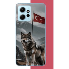 Aksesuarist Redmi Note 12 4g Uyumlu Ulu Kurt Baskılı Silikon Kılıf