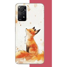 Aksesuarist Redmi Note 11E Uyumlu Tilki Baskılı Silikon Kılıf