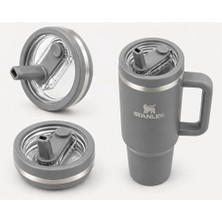 Die Grup Sellhubx Kapak 40 Oz – Sızdırmaz Leakof Tasarım – Bpa Free Yedek & Upgrade Lid –  Quencher ile Uyumlu Bardak & Termos Kapağı + Iç Pipeti (Gri)