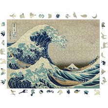 Die Grup Ahşap Puzzle Yetişkin - Kanagawa'nın Büyük Dalgası - 450 Parça, 29 x 39 cm - Yapıştırıcı Folyo Dahil - Benzersiz Şekilli Parçalar & Özel Figürler - R1-08