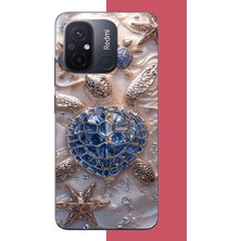 Aksesuarist Redmi 12C Uyumlu Mavi Kaplumbağa Baskılı Silikon Kılıf