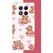 Aksesuarist Redmi Note 14 Pro Plus Uyumlu Fiyonklu Peluş Ayıcık Baskılı Silikon Kılıf