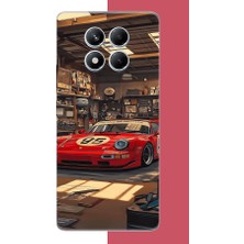 Aksesuarist Redmi Note 14 Pro 5g Uyumlu Kırmızı Porsche Baskılı Silikon Kılıf