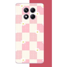 Aksesuarist Redmi Note 14 Pro Plus Uyumlu Papatyalı Grid Baskılı Silikon Kılıf