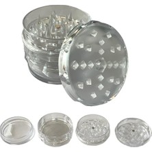 Die Grup Grınder Parçalayıcı Plastik Baharat Öğütücü Herb Spice 4 Katmanlı (60MM-SEFFAF)