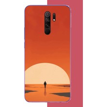 Aksesuarist Redmi 9 Uyumlu Retro Güneş Batımı Baskılı Silikon Kılıf