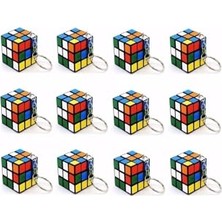 Die Grup Mini Rubik Küp Anahtarlık Seti, Renkli Bulmaca Oyuncağı, Zeka Küpü Mini Anahtarlık 12 Adet