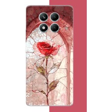 Aksesuarist Redmi Note 14 Pro 5g Uyumlu Pencereki Gül Baskılı Silikon Kılıf