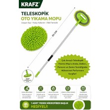 Die Grup Krafz Alüminyum Gövdeli Teleskopik Araç Yıkama Mopu Uzayabilir Saplı Mikrofiber Mob, Yedek Bezli, Otomop Çıkarılabilir Başlık, Araba Fırçası , Oto Fırça , Çizmez Kırılmaz (Araba Yıkama Fırçası)