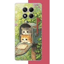 Aksesuarist Redmi Note 14 Pro Plus Uyumlu Posta Kutusundaki Kedi Baskılı Silikon Kılıf