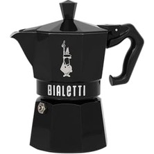Die Grup Bialetti - Moka Exclusive: 3 Cups Ocak Üstü Espresso Pişirici - 130ML - Siyah Renk - Alüminyum Gövde - Patentli Güvenlik Valfi - Tüm Ocak Türleri Için Uygundur (Indüksiyon Hariç)