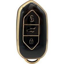 Die Grup Autohan Keys T10X T10F Akıllı Anahtar Kılıfı, 3 Tuşlu, Nano Koruma, Siyah-Altın