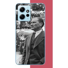 Aksesuarist Redmi Note 12 4g Uyumlu Atatürk Kolaj.jpeg Baskılı Silikon Kılıf