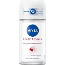 Die Grup Nıvea Kadın Roll On Deodorant Fresh Cherry, 72 Saat Anti-Perspirant Koruma, 50ML