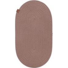 Die Grup Oval Hasır Örgü  Kabı Paspası Kedi Köpek  Kabı Altlığı Emici ve Kaymaz Tasarım Zemin Koruyucu Makine Yıkanabilir 45×25 cm Dekoratif Jüt Paspas (Kahverengi)