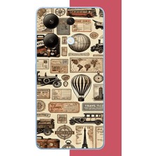 Aksesuarist Redmi Note 13 4g Uyumlu Vintage Seyehat Baskılı Silikon Kılıf