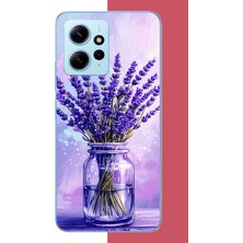 Aksesuarist Redmi Note 12 4g Uyumlu Lavanta Baskılı Silikon Kılıf