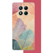 Aksesuarist Redmi Note 14 Pro 5g Uyumlu Renkli Yaprak Baskılı Silikon Kılıf