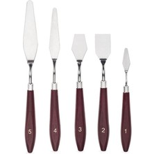Die Grup Çelik Spatül 5 Li Set Resim ve Heykel Çelik Spatula Esnek Palet Bıçağı Pasta Spatulası 1 Paket