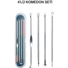 Die Grup Siyah Nokta Temizleme Aleti Sivilce Akne Siyah Nokta Temizleyici 4'lü Set Komedon Paslanmaz Çelik