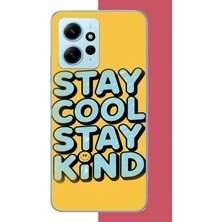 Aksesuarist Redmi Note 12 4g Uyumlu Sakin Ol Nazik Ol Baskılı Silikon Kılıf