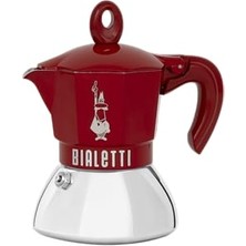 Die Grup Bialetti - Moka Exclusive Indüksiyon: 2 Cups Ocak Üstü Espresso Pişirici - 100ML - Kırmızı Renk - Alt Hazne: Dış Paslanmaz Çelik Iç Alüminyum - Indüksiyon Ocak Türleri Için Uygundur