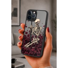 BG AKSESUAR iPhone 12 Pro Max Uyumlu Iskelet Desenli Kamera Korumalı Darbelere Dayanıklı Kılıf