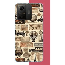Aksesuarist Redmi Note 12S Uyumlu Vintage Seyehat Baskılı Silikon Kılıf