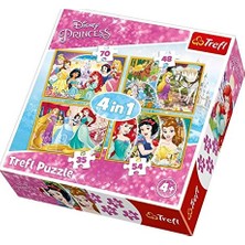 Die Grup Çocuk Puzzle Happy Day Of Princesses/disney Prin 35+48+54+70 Parça 4 In 1 Puzzle