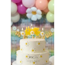 Die Grup Papatya Tema Happy Birthday Mum Seti 4lü Papatya Doğum Günü Pasta Mum Seti