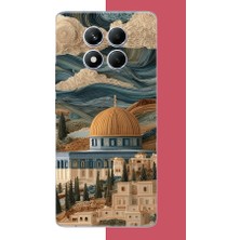 Aksesuarist Redmi Note 14 Pro Plus Uyumlu Bulutlu Kudüs Baskılı Silikon Kılıf