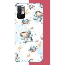 Aksesuarist Redmi Note 10 5g Uyumlu Minik Astronot Baskılı Silikon Kılıf
