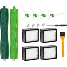 Die Grup Hoqıqewr Yedek Parçalar Irobot Roomba I7 I7+ I2 I3 I3+ I4 I4+ I6 I6+ I8 I8+/plus J7 J7+ E5 E6 E7, 2 Kauçuk Fırça, 4 Hepa Filtre, 4 Yan Fırça, 1 Tornavida, 1 Temizleme Fırçası ile Uyumlu